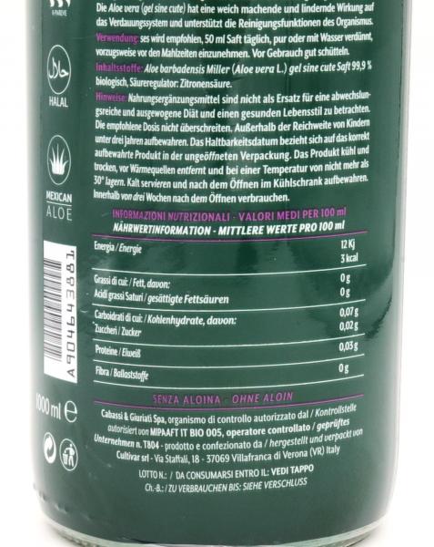 Aloe Vera Saft 1 Liter, bio