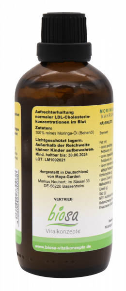 Maya Garden Moringa Behenöl kaltgepresst 100 ml