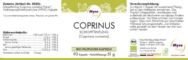 COPRINUS Bio-Vitalpilzpulver-Kapseln