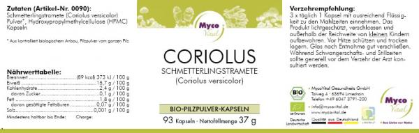 CORIOLUS Bio-Vitalpilzpulver-Kapseln